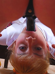 Strap-on armed mature wants teen